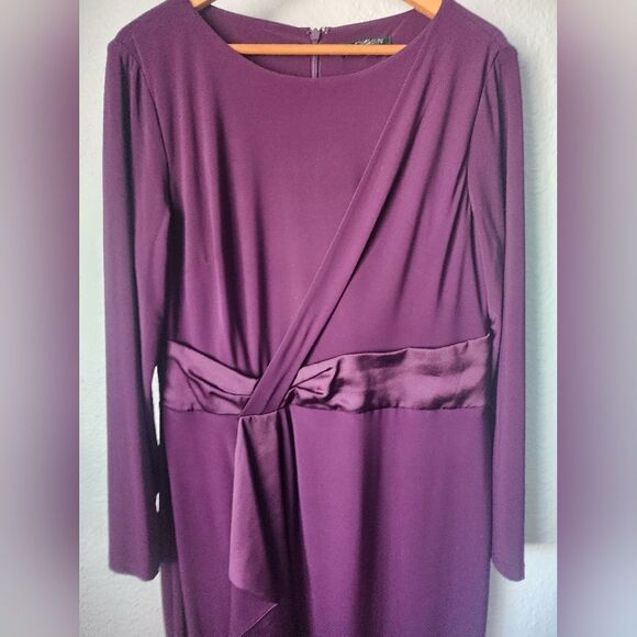 Ralph Lauren Purple Long Sleeve Sheath Dress for Cocktail - Picture 3 of 9